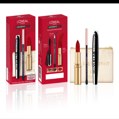 Image de L'Oréal - I Am Worth It Rouge Routine Makeup Set rouge